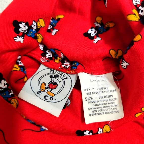 Vintage 80s-90s Mickey Mouse Walt Disney Turtle Neck Size Medium - Picture 4 of 7